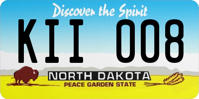 ND license plate KII008