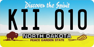 ND license plate KII010