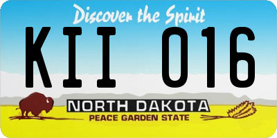 ND license plate KII016