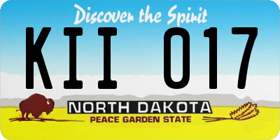 ND license plate KII017