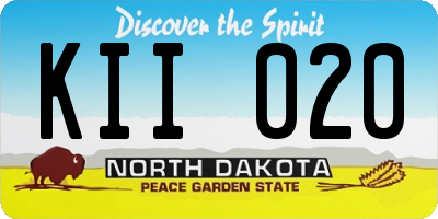 ND license plate KII020
