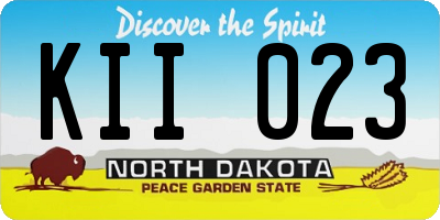 ND license plate KII023