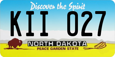 ND license plate KII027