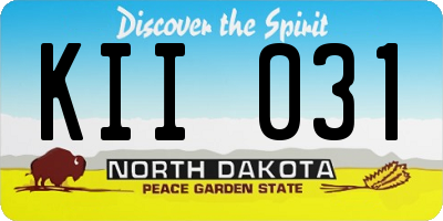 ND license plate KII031