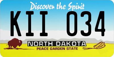 ND license plate KII034