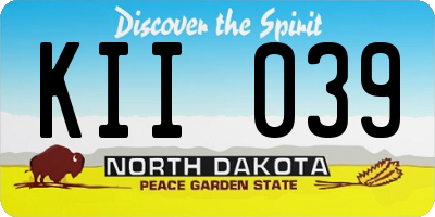 ND license plate KII039