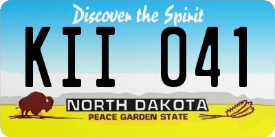ND license plate KII041