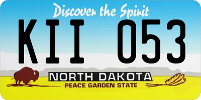ND license plate KII053