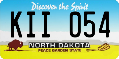 ND license plate KII054