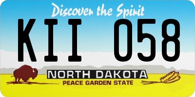 ND license plate KII058