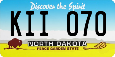 ND license plate KII070