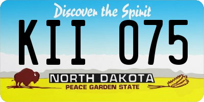 ND license plate KII075