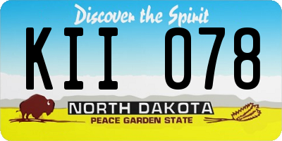 ND license plate KII078