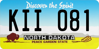 ND license plate KII081