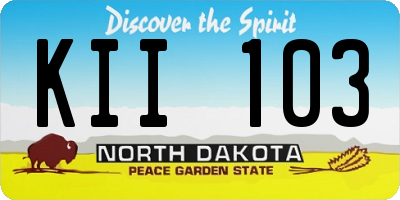 ND license plate KII103