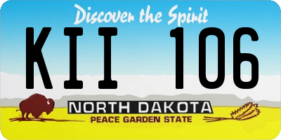 ND license plate KII106