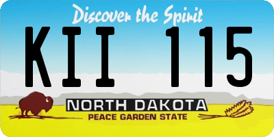 ND license plate KII115