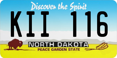 ND license plate KII116