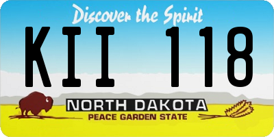 ND license plate KII118
