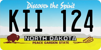 ND license plate KII124