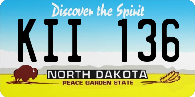 ND license plate KII136