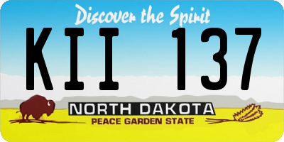 ND license plate KII137