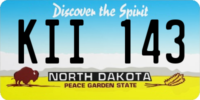 ND license plate KII143