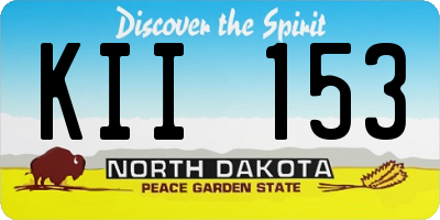ND license plate KII153