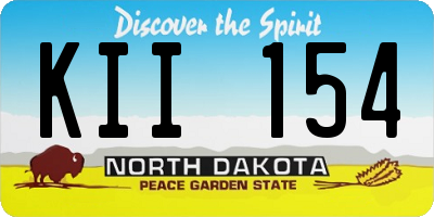 ND license plate KII154