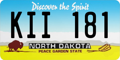 ND license plate KII181