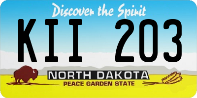 ND license plate KII203