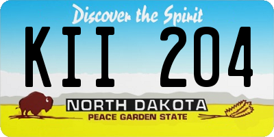 ND license plate KII204