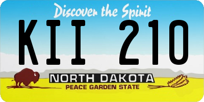 ND license plate KII210