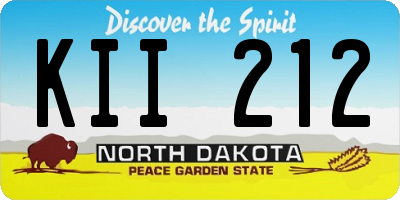ND license plate KII212