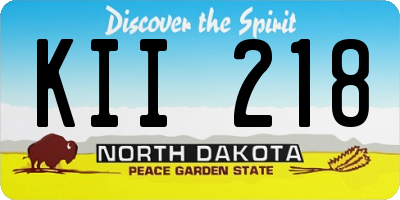 ND license plate KII218