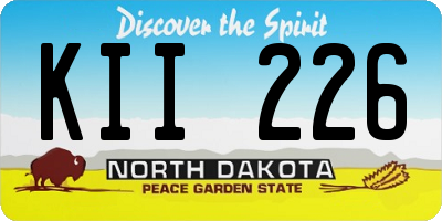 ND license plate KII226