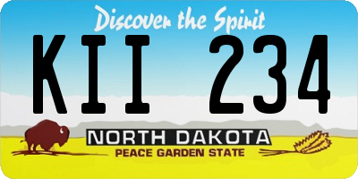 ND license plate KII234