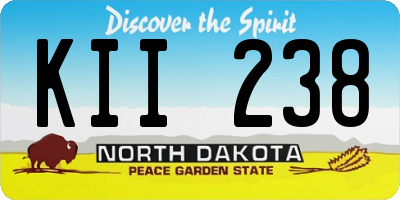 ND license plate KII238