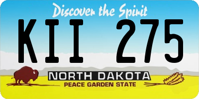 ND license plate KII275