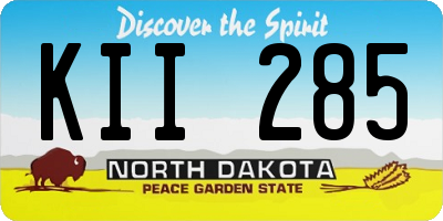 ND license plate KII285