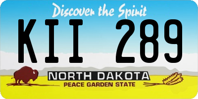 ND license plate KII289