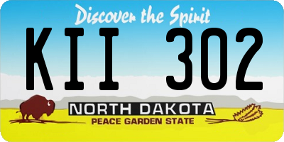 ND license plate KII302