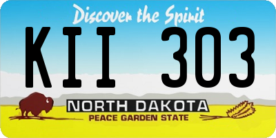 ND license plate KII303