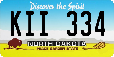 ND license plate KII334