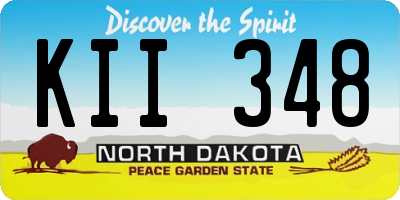 ND license plate KII348