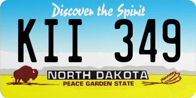 ND license plate KII349