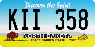 ND license plate KII358