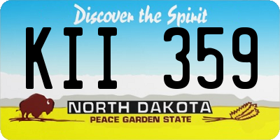 ND license plate KII359