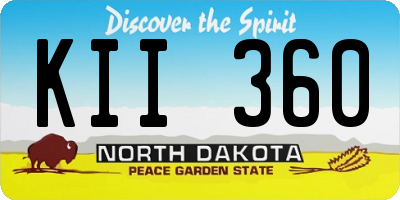 ND license plate KII360