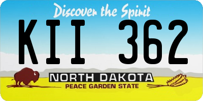 ND license plate KII362